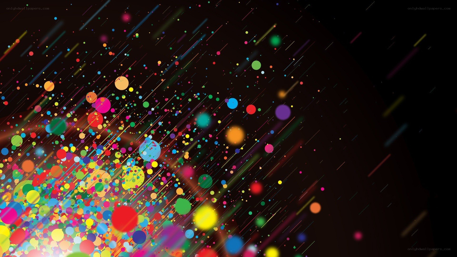 colorful particles and streaks