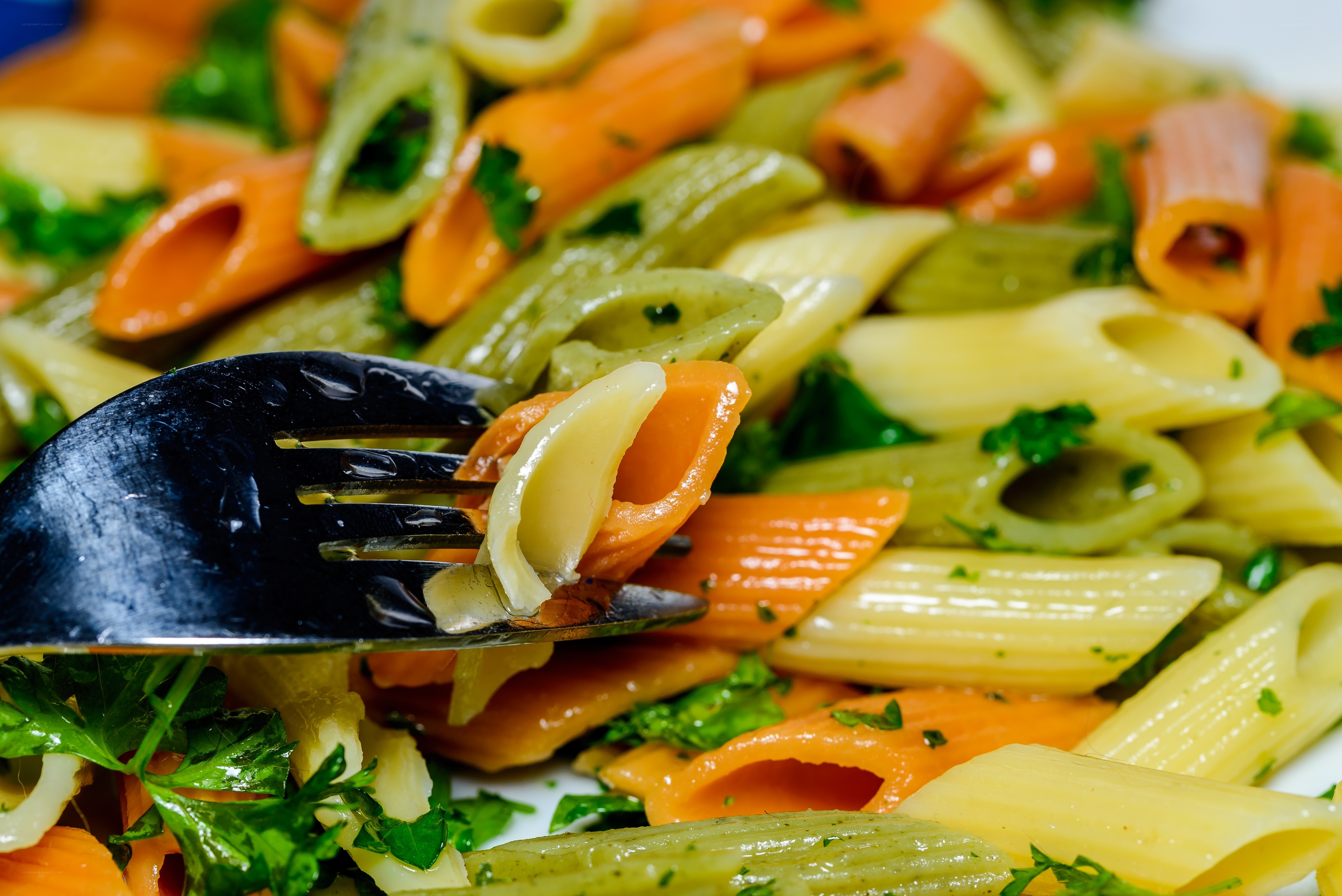 colorful pasta salad with vegetables
