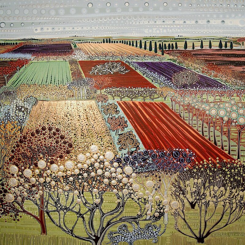 Colorful patchwork fields