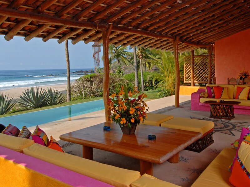 Colorful Patio with Ocean View