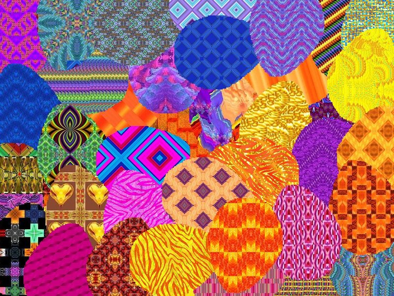 Colorful Pattern Collage — Purple