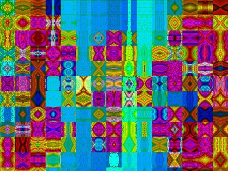 Colorful Pattern Grid — Blue