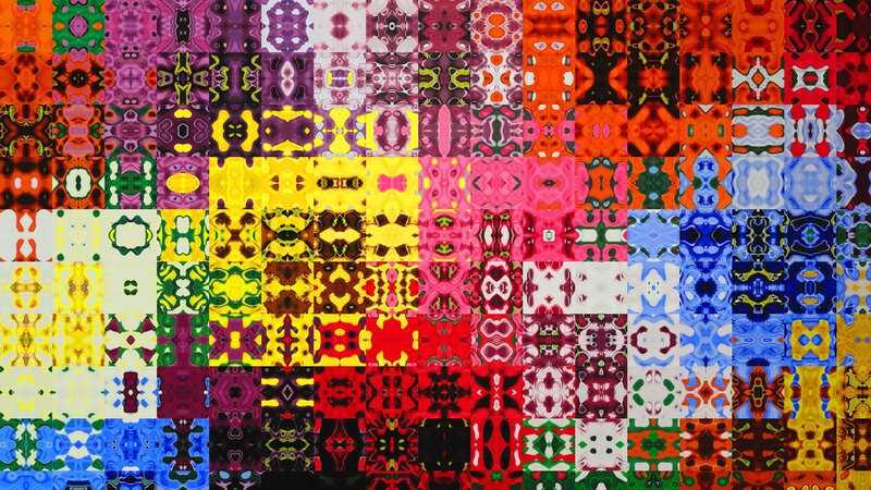 Colorful Pattern Grid — Red