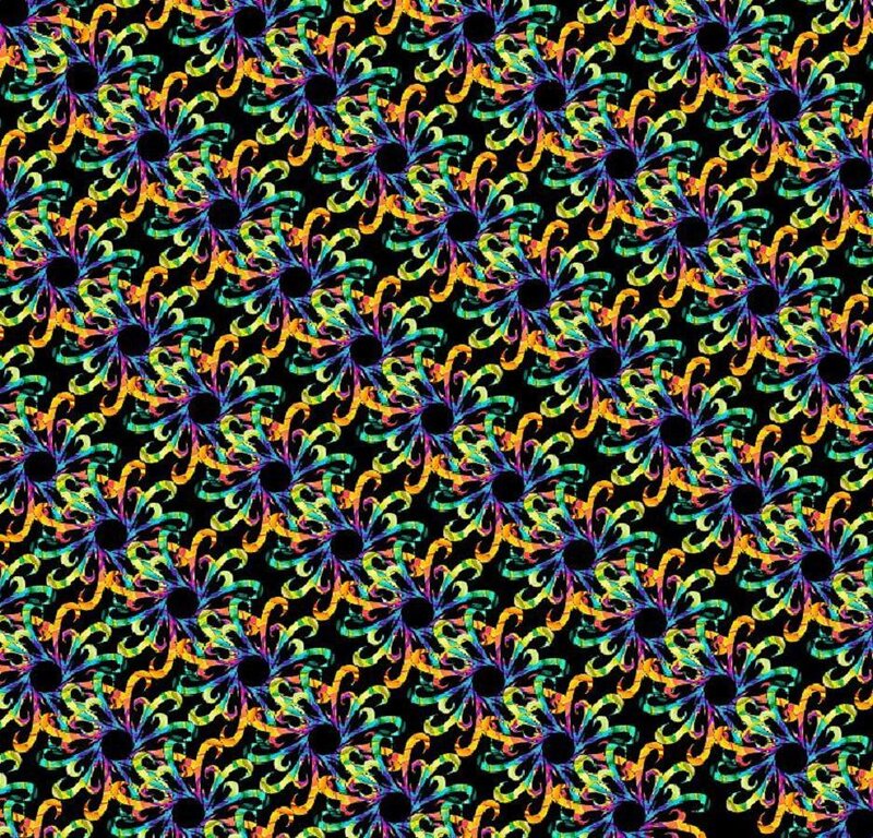 Colorful Pattern on Black — Green