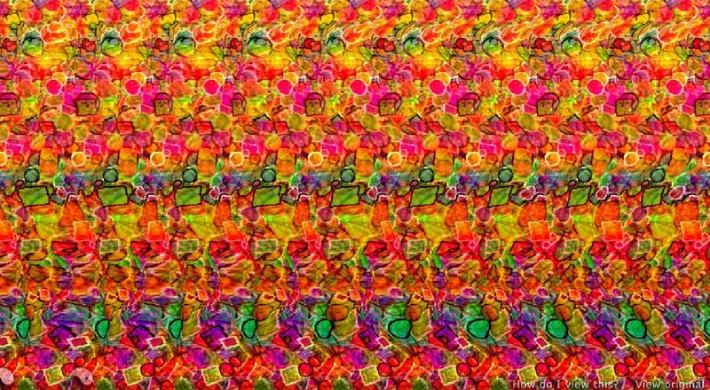colorful pattern with hidden figures