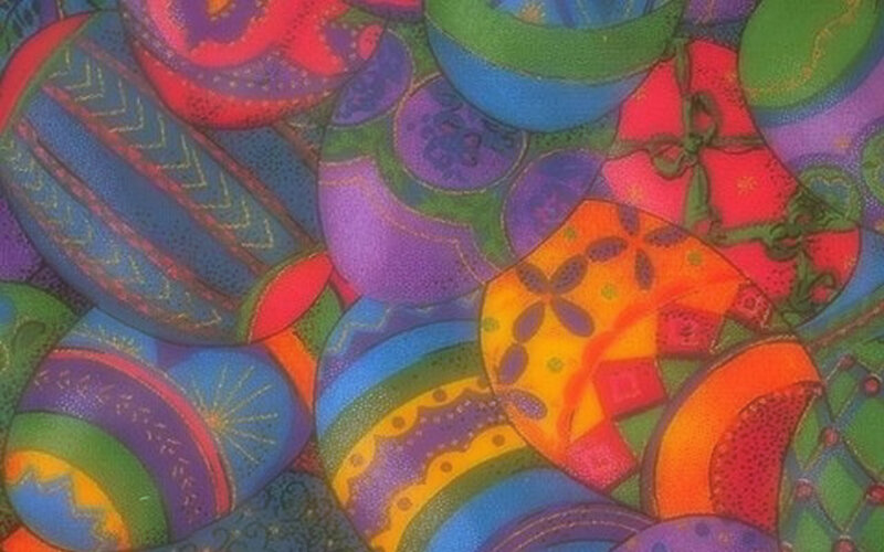 Colorful Patterned Eggs — Blue, Festive, Illustration