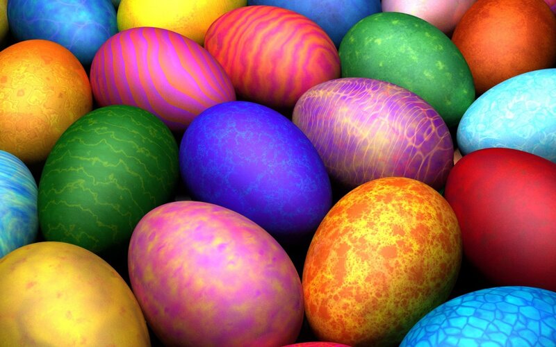 Colorful Patterned Eggs — Blue