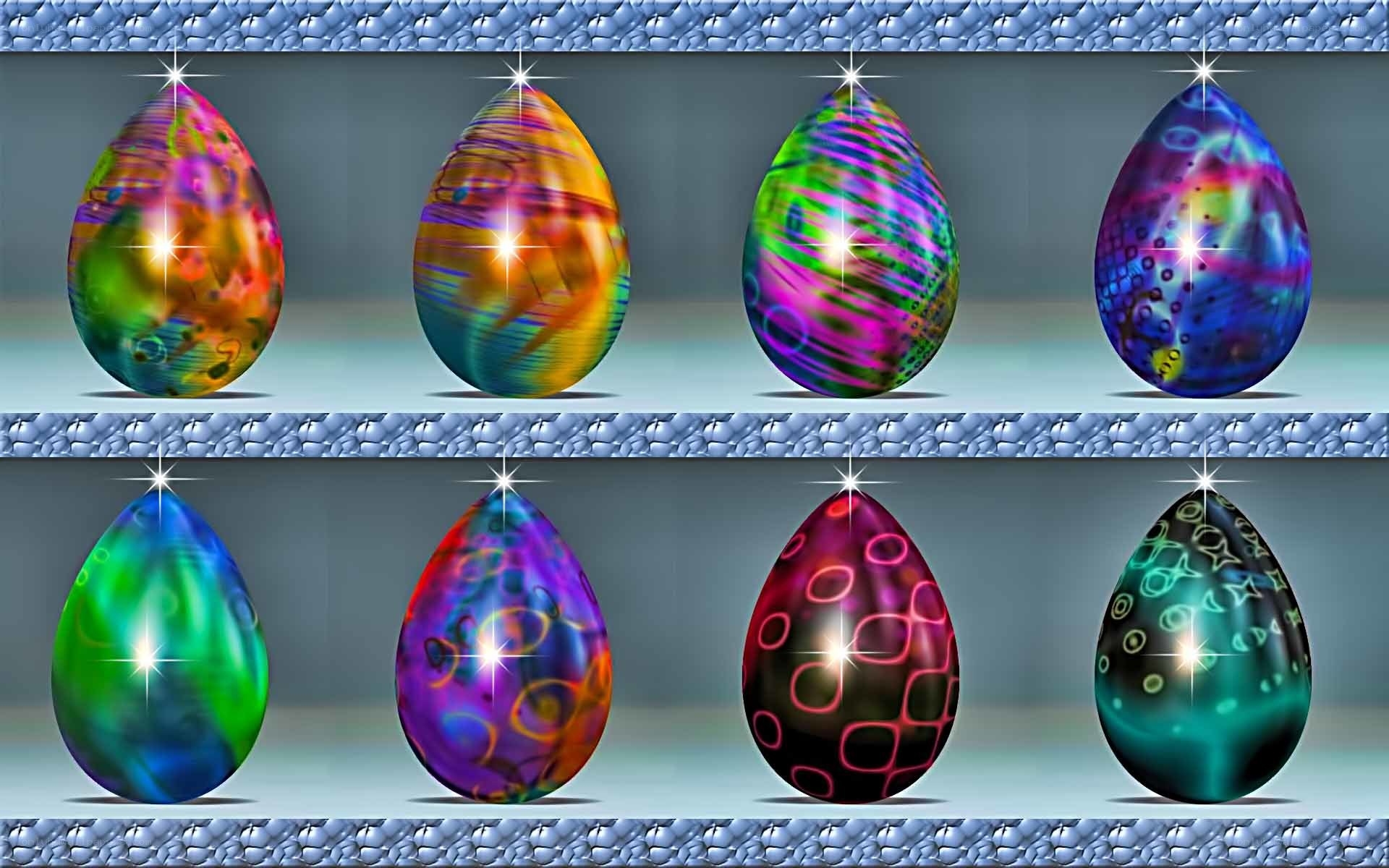 Colorful patterned eggs