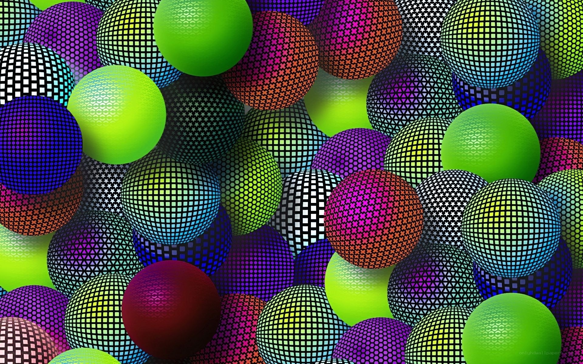 Colorful patterned spheres