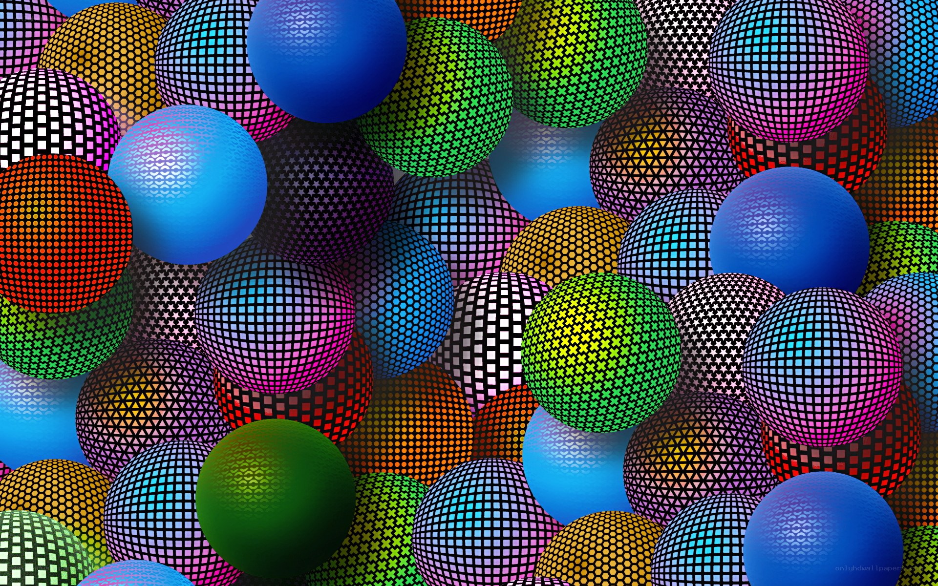 Colorful patterned spheres
