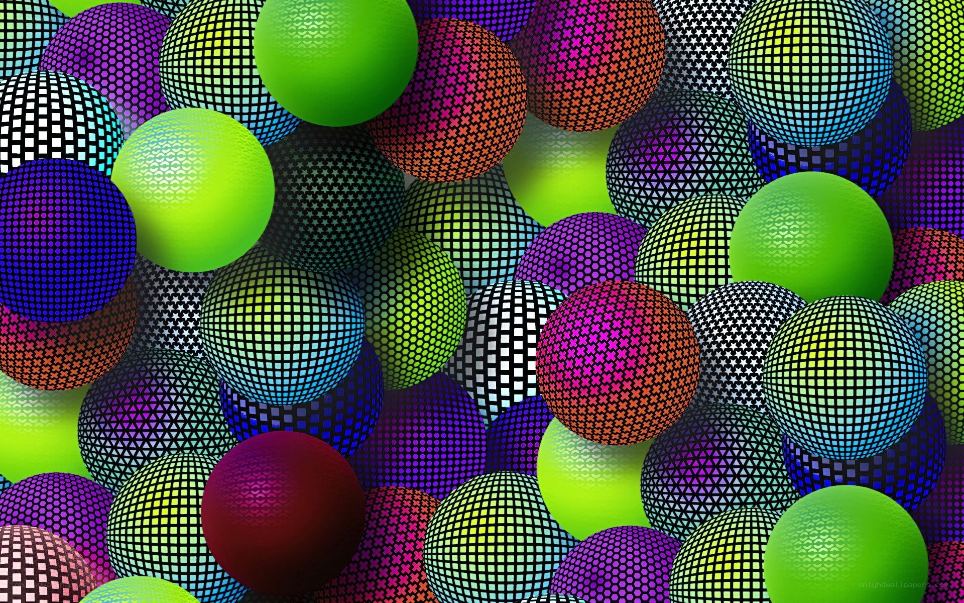 Colorful patterned spheres