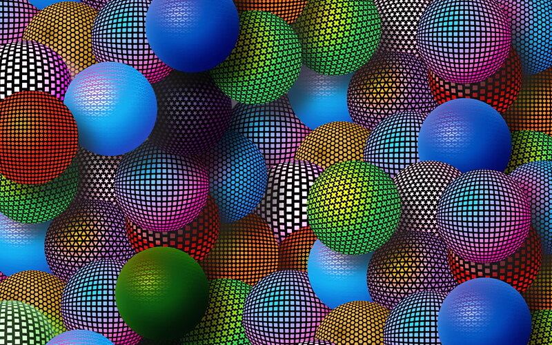 Colorful patterned spheres