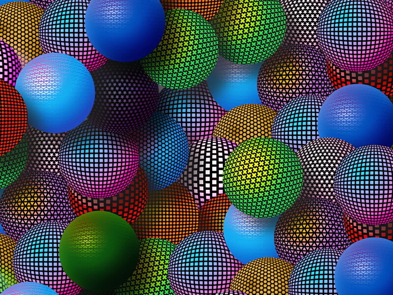 Colorful Patterned Spheres — Blue