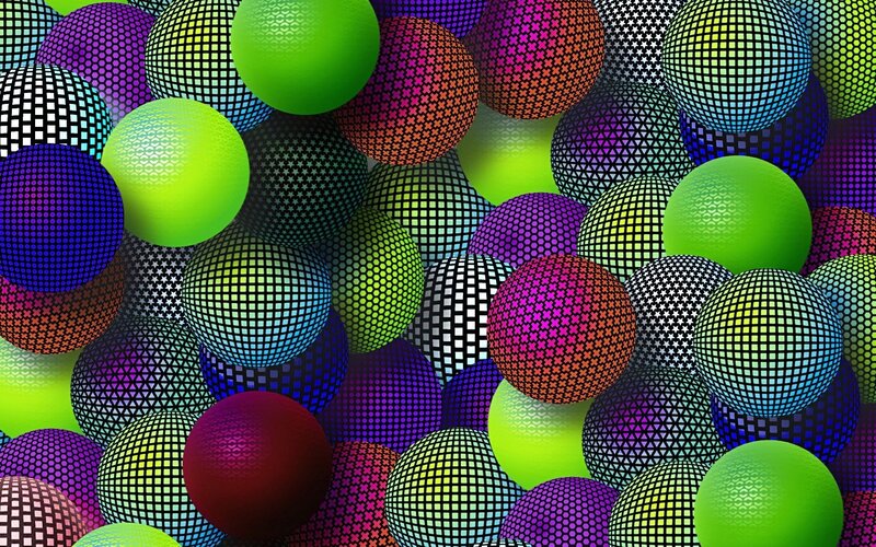 Colorful Patterned Spheres — Green