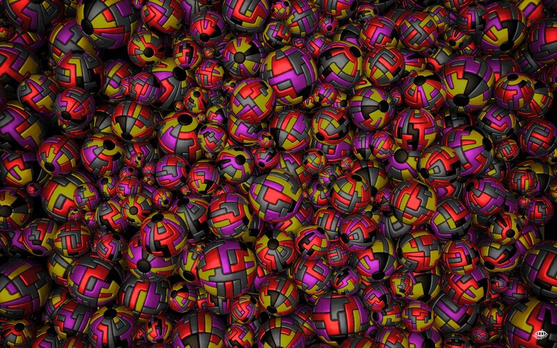 Colorful Patterned Spheres — Red