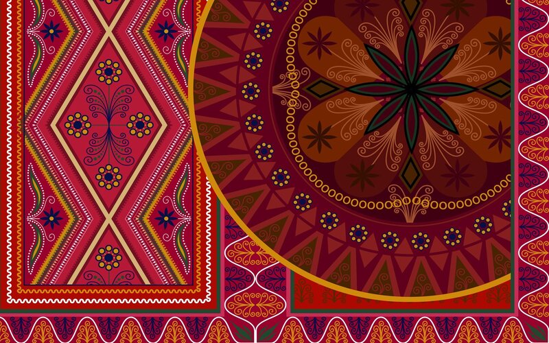 colorful patterned textile design