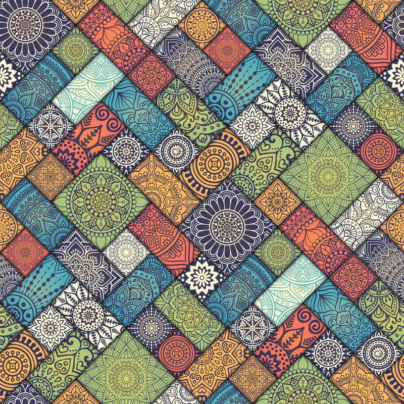 Colorful Patterned Tiles — Green