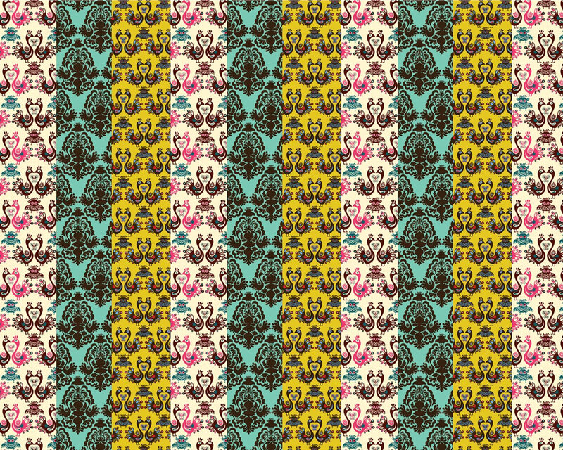 colorful patterned wallpaper