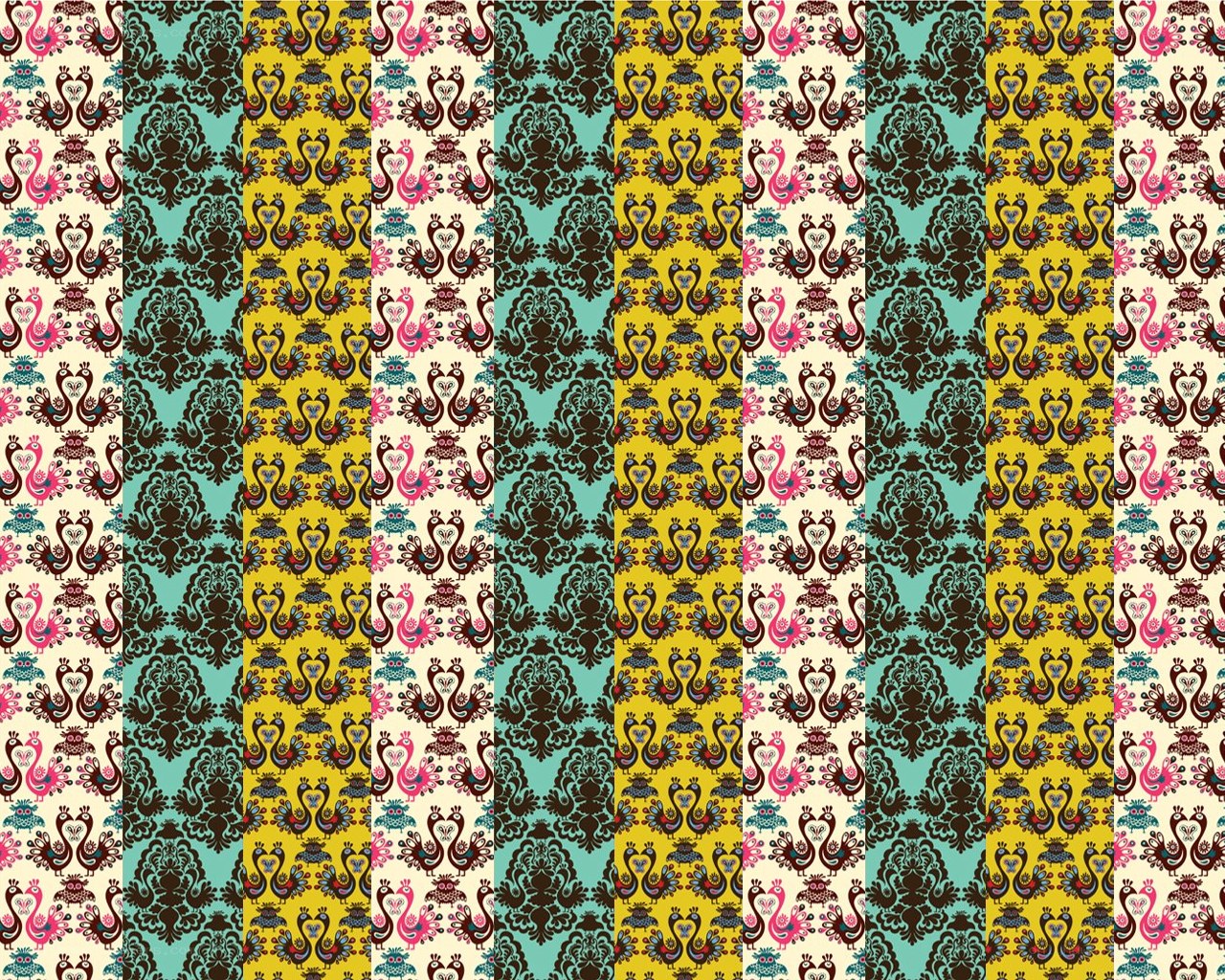 colorful patterned wallpaper