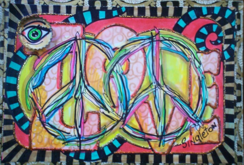 colorful peace sign art