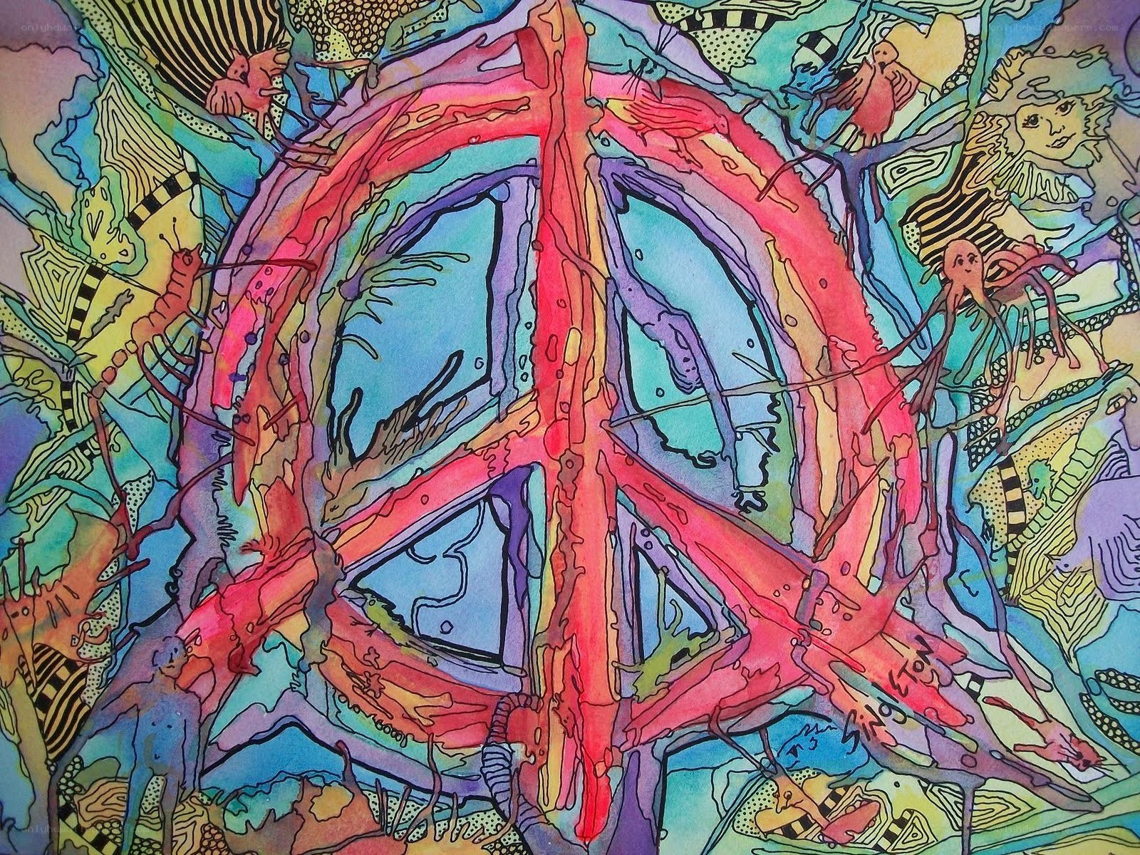 Colorful peace sign artwork