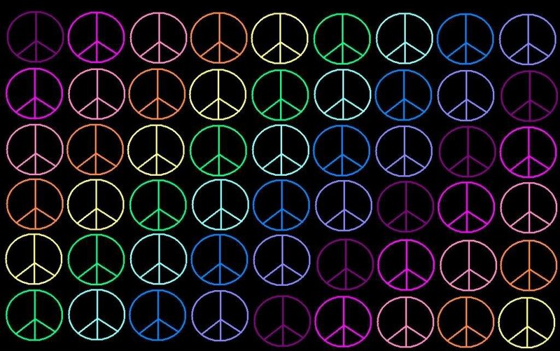 Colorful peace signs grid