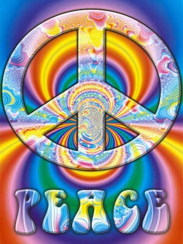Colorful peace symbol art