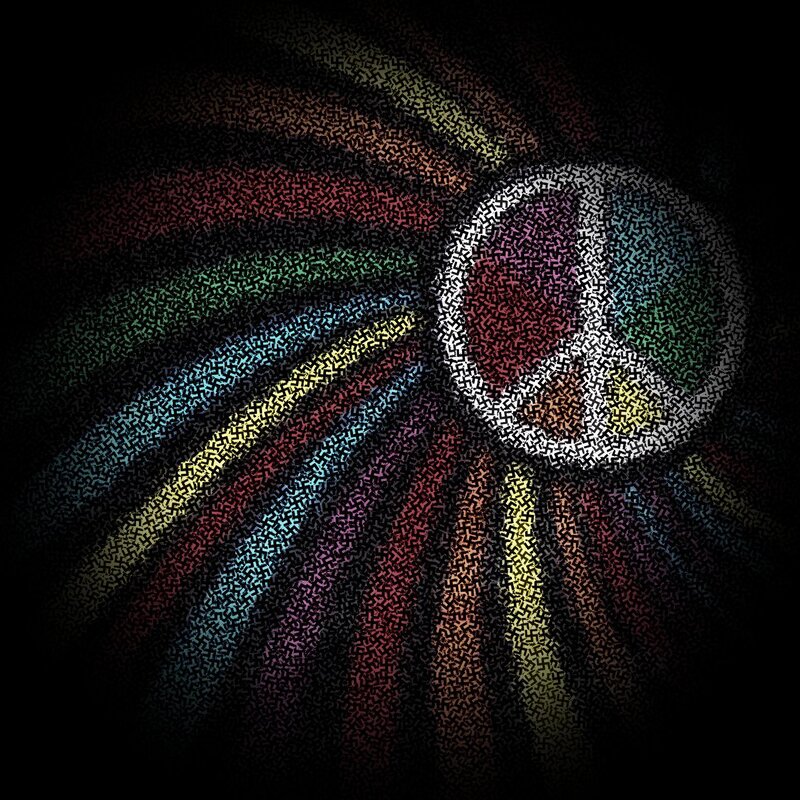 Colorful peace symbol art