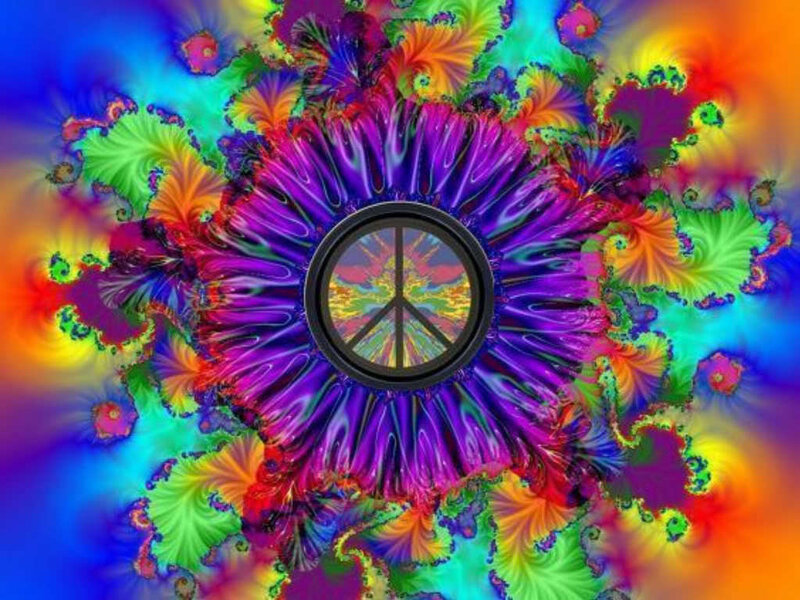colorful peace symbol fractal