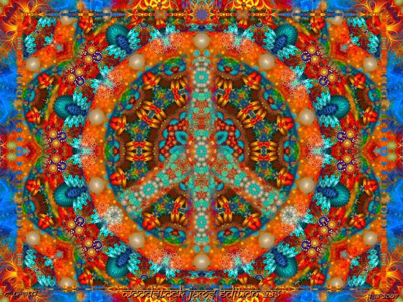 Colorful peace symbol mandala