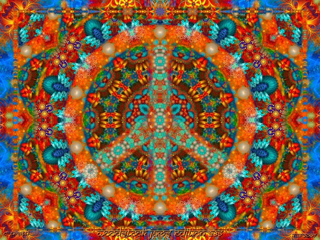 Colorful peace symbol mandala