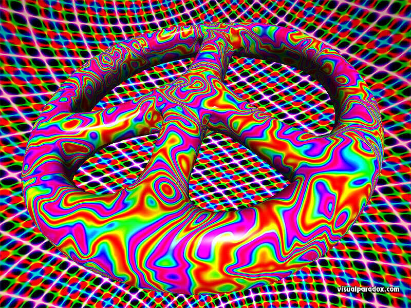 Colorful Peace Symbol — Red