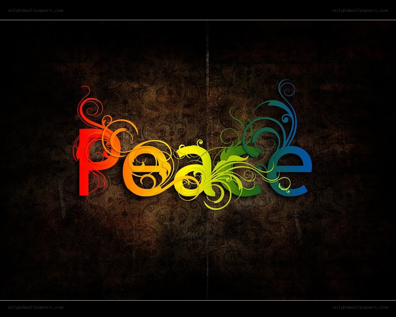colorful peace text art