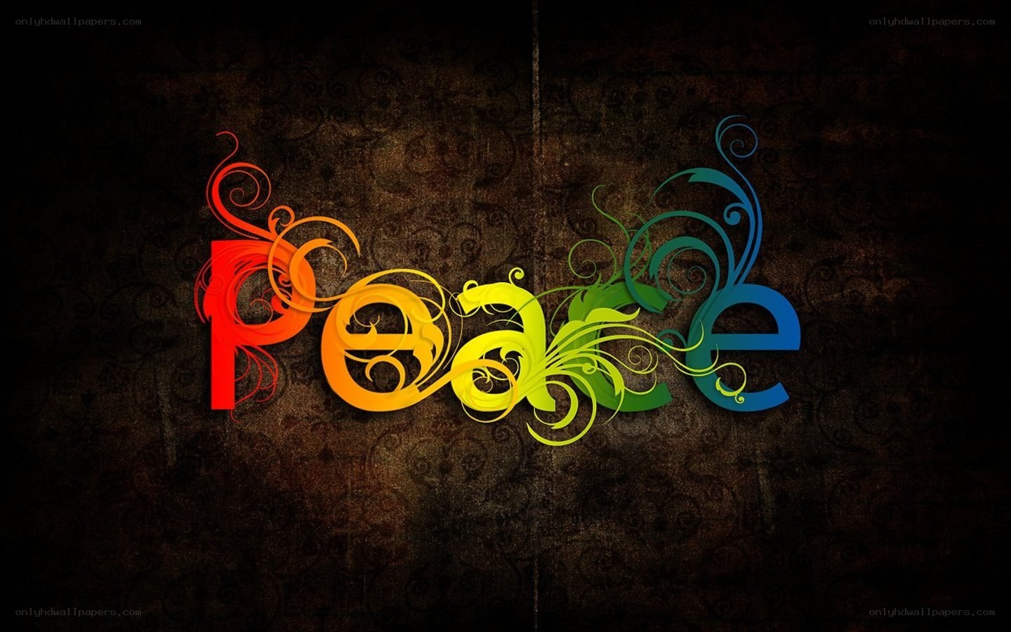 Colorful peace text art