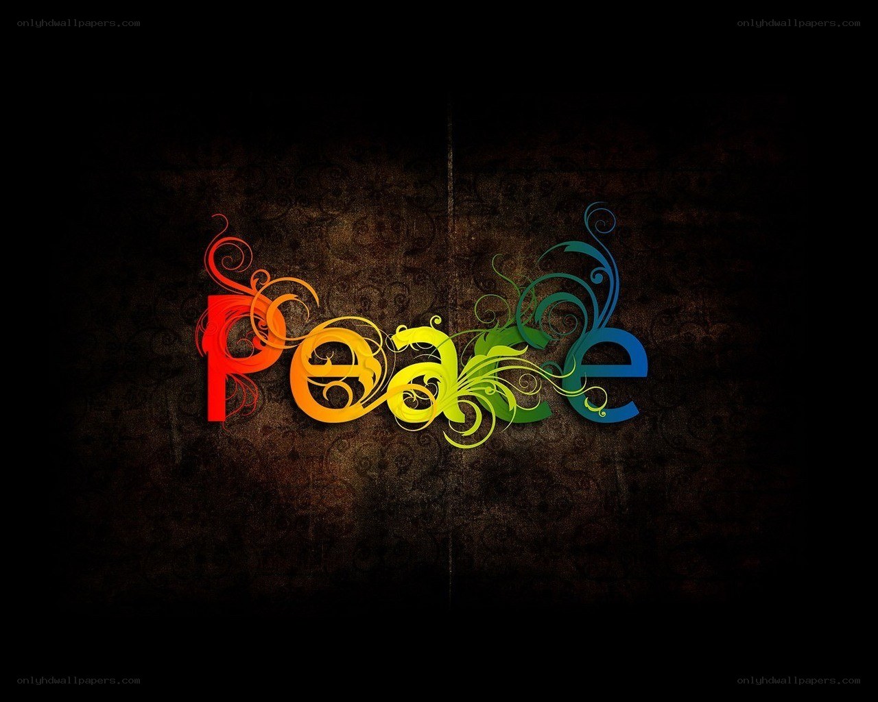 colorful peace text art