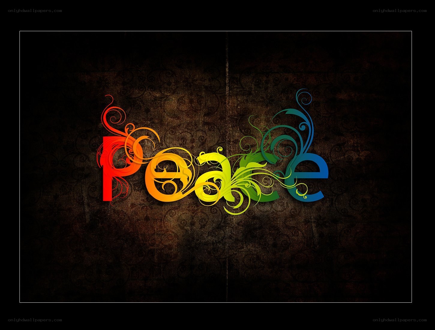 Colorful peace text art