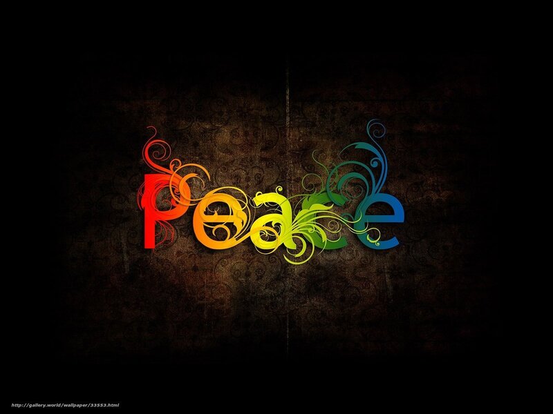 Colorful peace text art