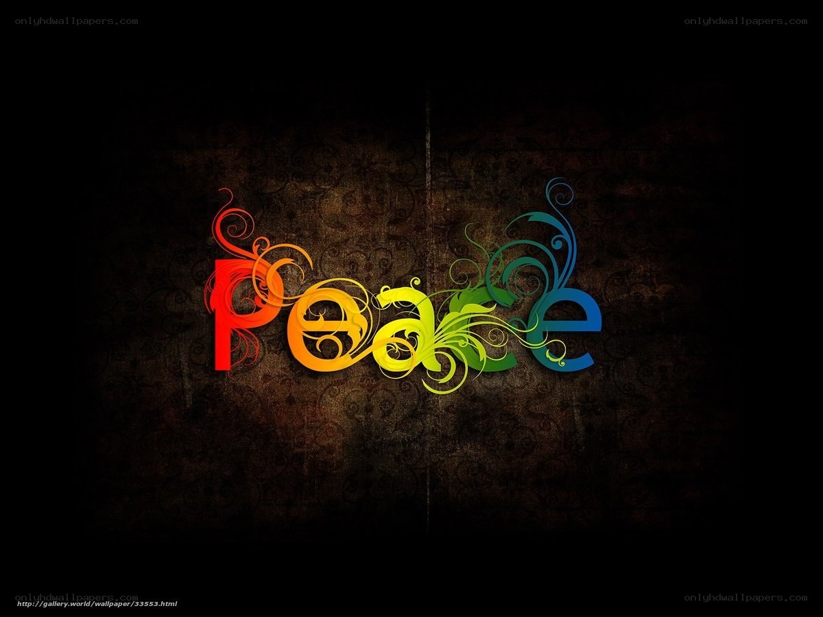 Colorful peace text art