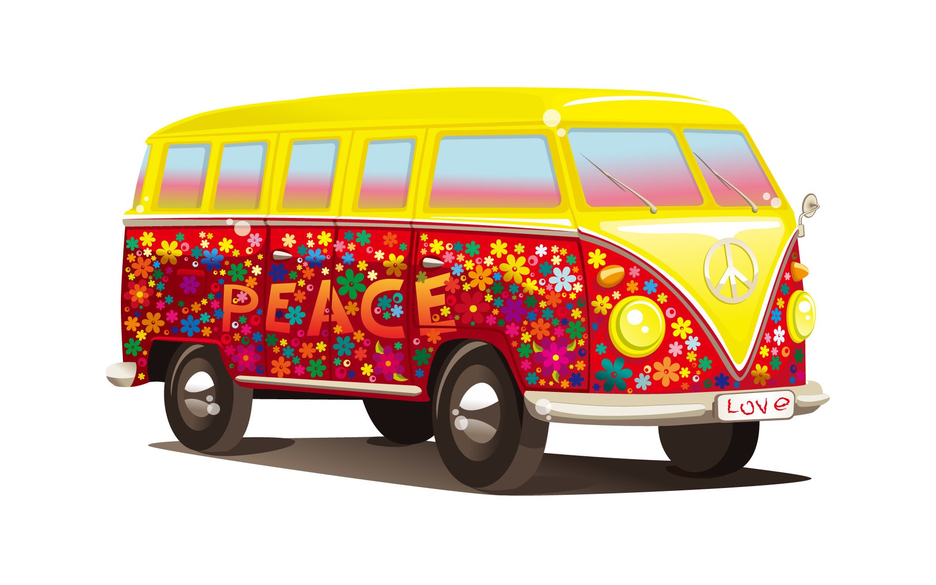 colorful peace van