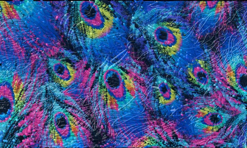 Colorful Peacock Feathers — Blue