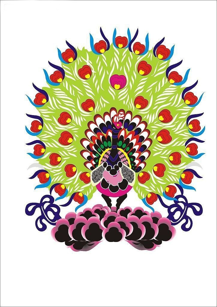 Colorful peacock illustration