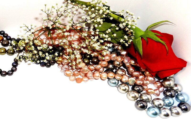 Colorful Pearls with Flowers