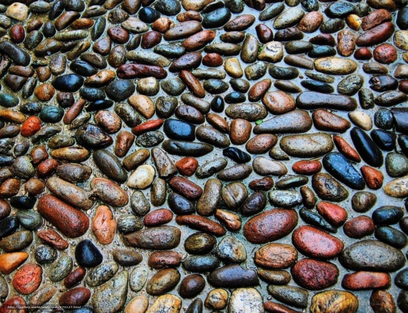 Colorful pebble mosaic