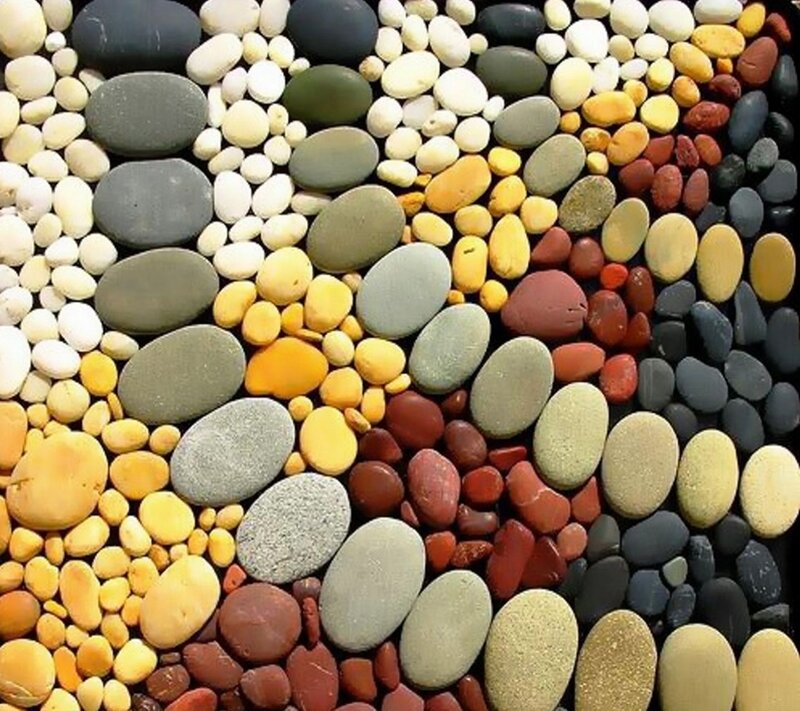 Colorful Pebbles Arranged — Yellow