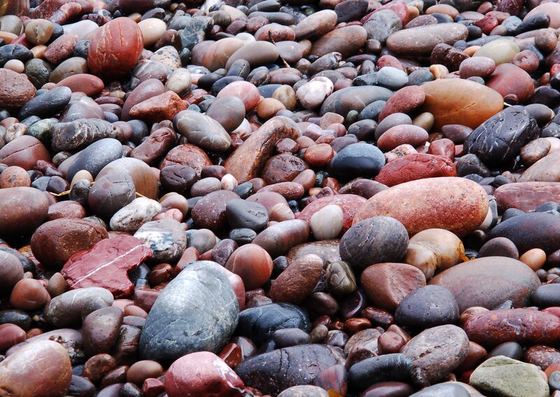 Colorful pebbles on a beach