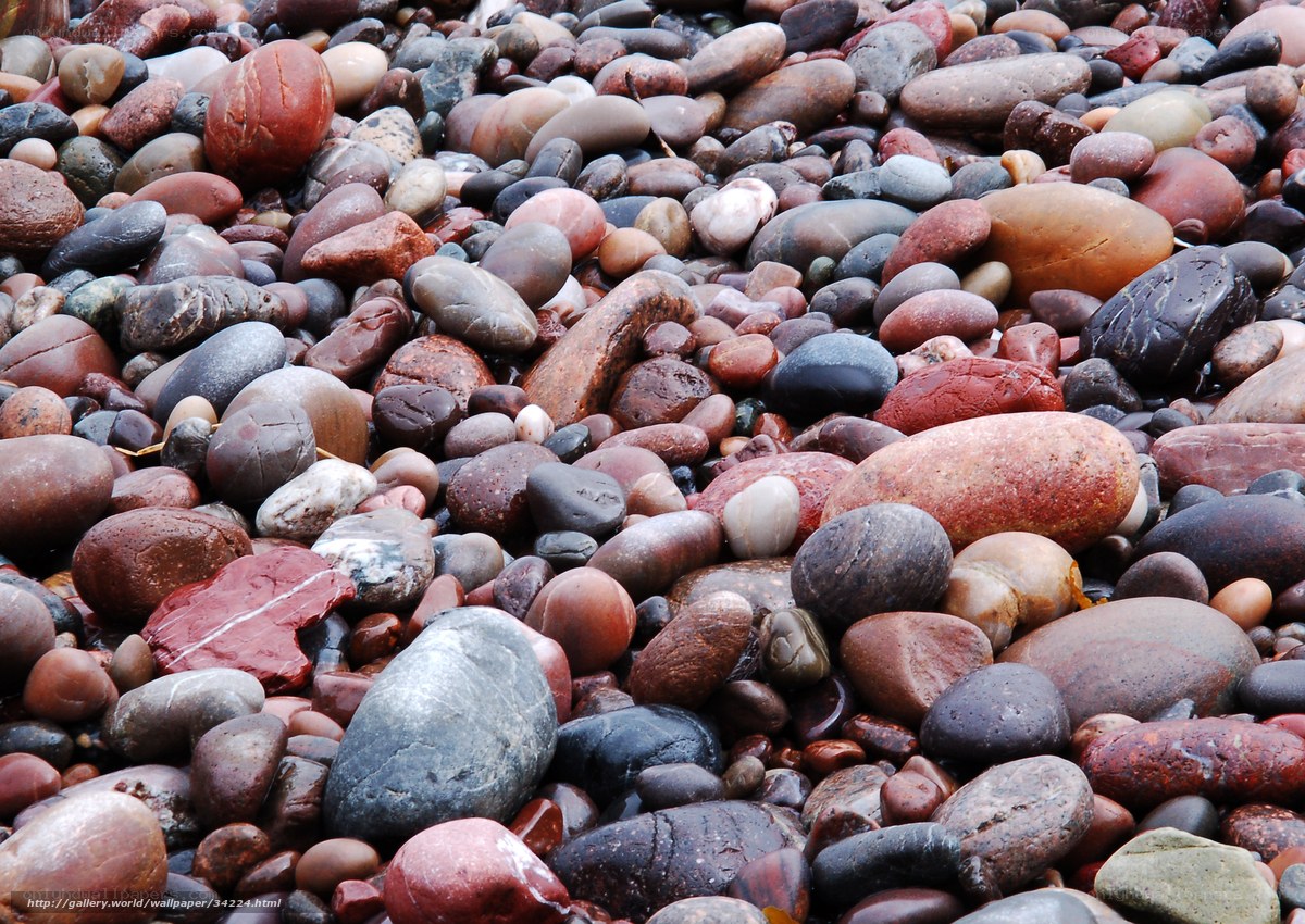 Colorful pebbles on a beach