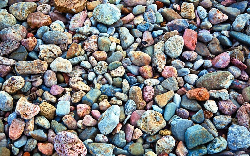 colorful pebbles on beach