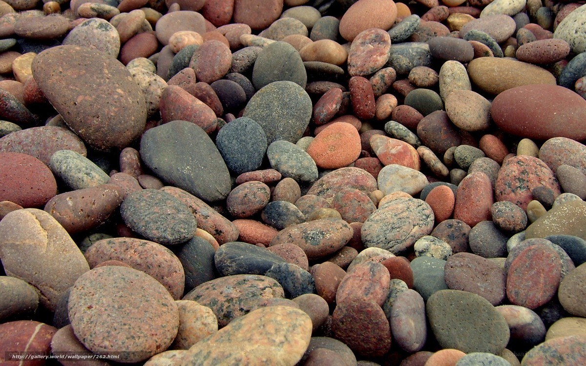 Colorful pebbles on beach