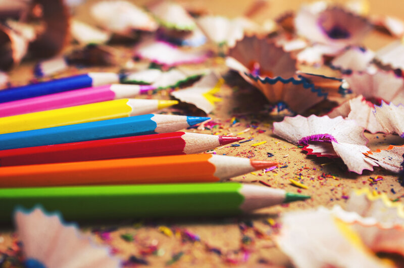 Colorful Pencils and Shavings — Green