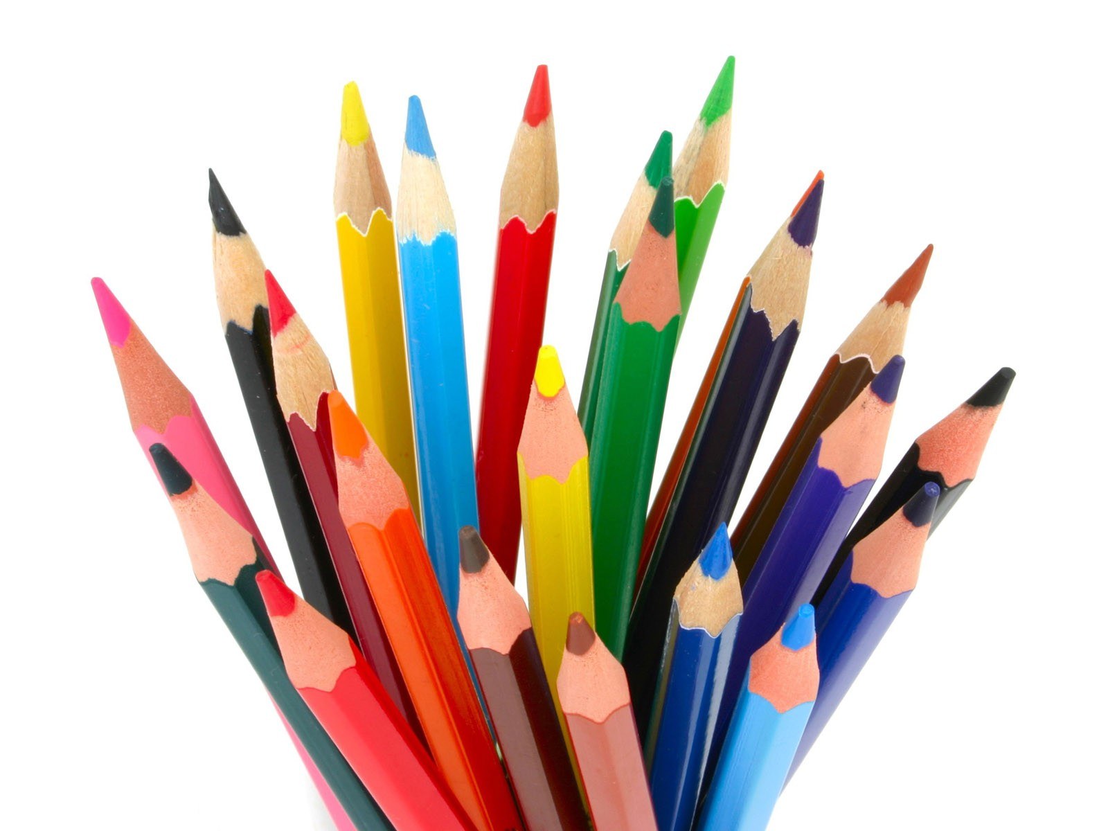 Colorful pencils in a bundle